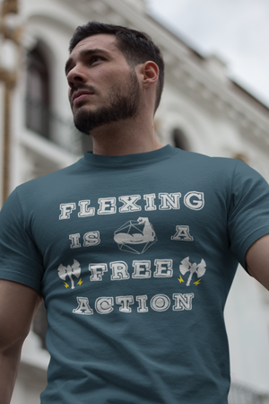 Flexing Is A Free Action Men's Triblend Short Sleeve Crew Shirt