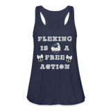 Flexing Is A Free Action Women's Flowy Tank Top - navy